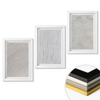 WANDBILDER 3er-Set - 20x30 cm Weißer Rahmen - Sandmuster geometrische Strukturen - Weiß, Kunststoff (20/30cm) - ArtPrintCave