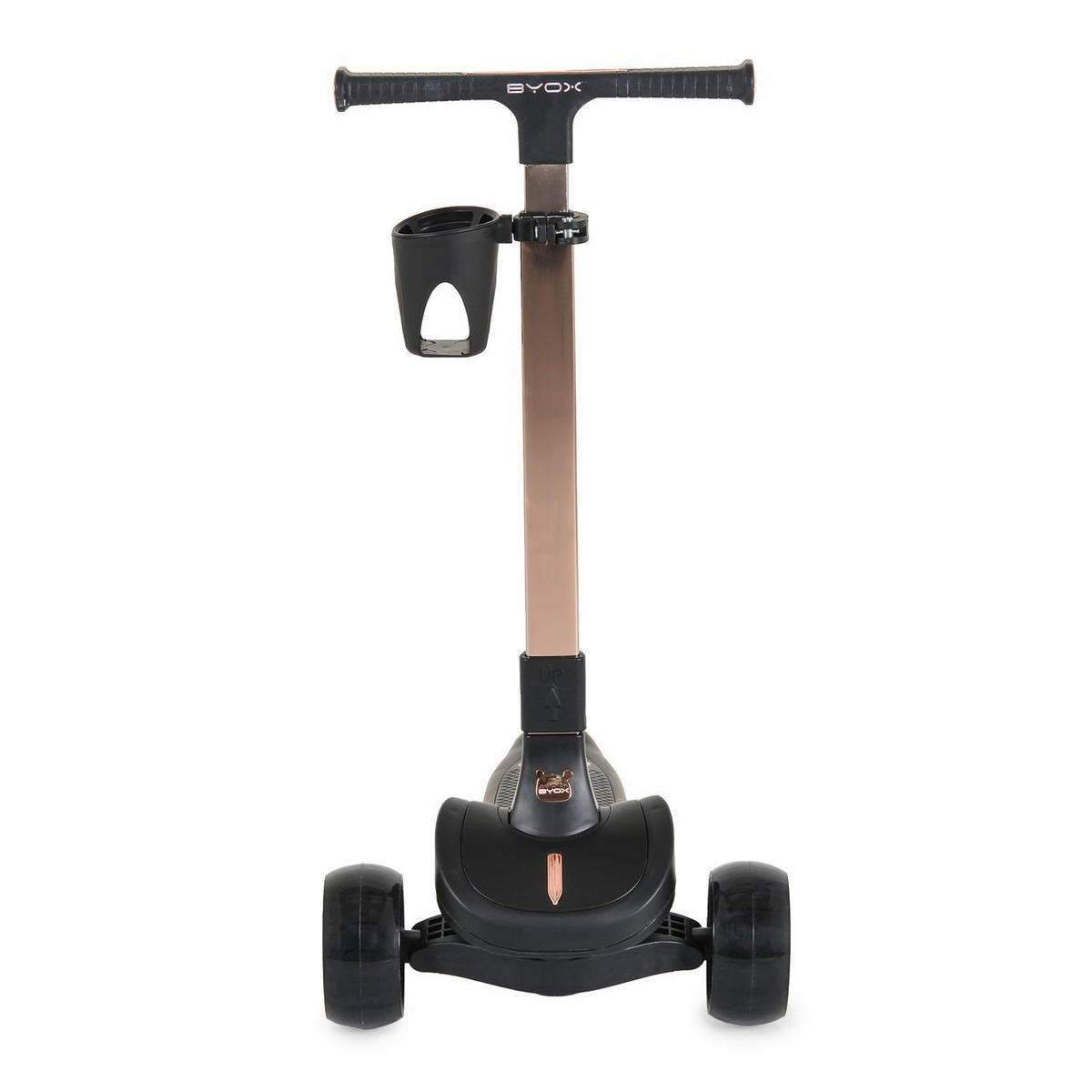 KINDERROLLER Aero klappbar schwarz Getränkehalter Hinterradbremse höhenverstellbar - Schwarz, Metall (73/36/76cm)