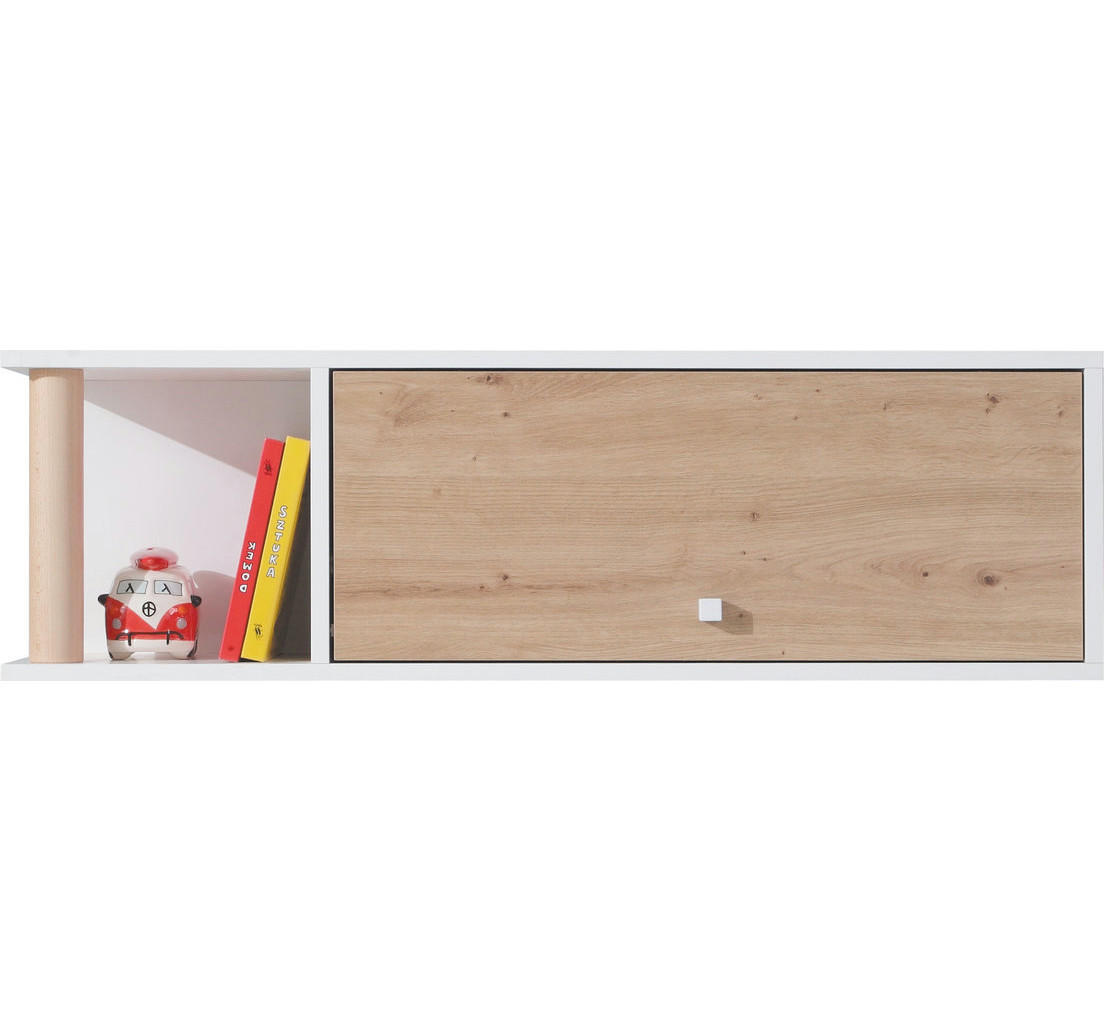 WANDREGAL Farin in Weiß, Eiche Artisan und Grau - Weiß, Holzwerkstoff (100/30/25cm)