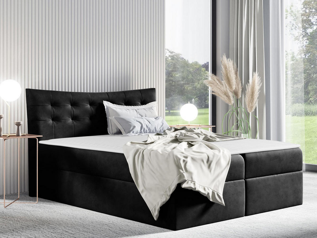 BOXBETT Havana - Schwarz, Holz (120/200cm) - MIRJAN24