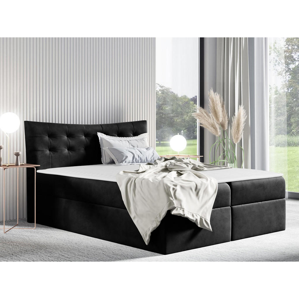 Thumbnail - Mirjan24 Boxbett, Schwarz, Holz, H3, 180x200 cm, Schlafzimmer, Betten, Boxspringbetten