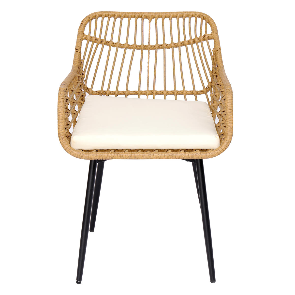 STUHL 2er-Set Rattan Braun - Braun, Holz (55/85/47cm) - Nordlys