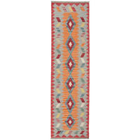 KELIM-LÄUFER handgewebt Gashgai Orange 200/56 cm Schurwolle - Orange, Textil (56/200cm) - Looma