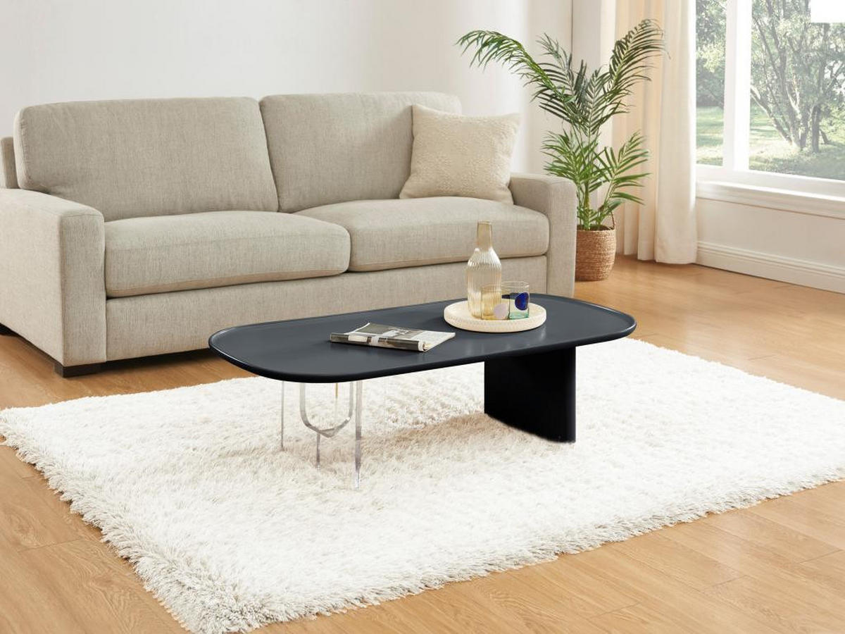 COUCHTISCH - MDF & Acryl - Schwarz & Transparent- RASIA - Schwarz, Holz (120/60/35cm) - Pascal Morabito