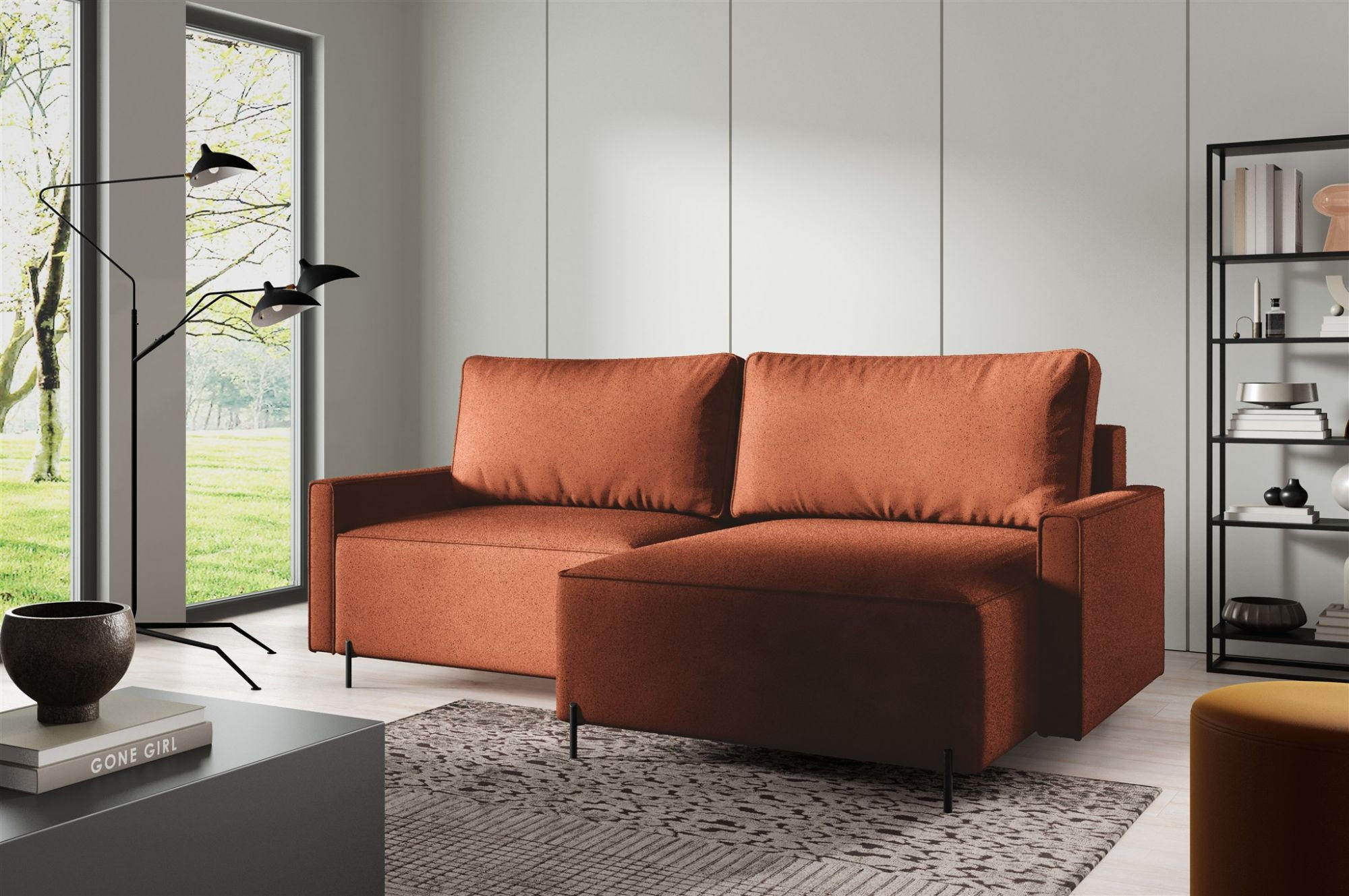 ECKSOFA Braga Mit Schlaffunktion - Rotbraun, Holzwerkstoff/Textil (229/148cm) - Fun Möbel