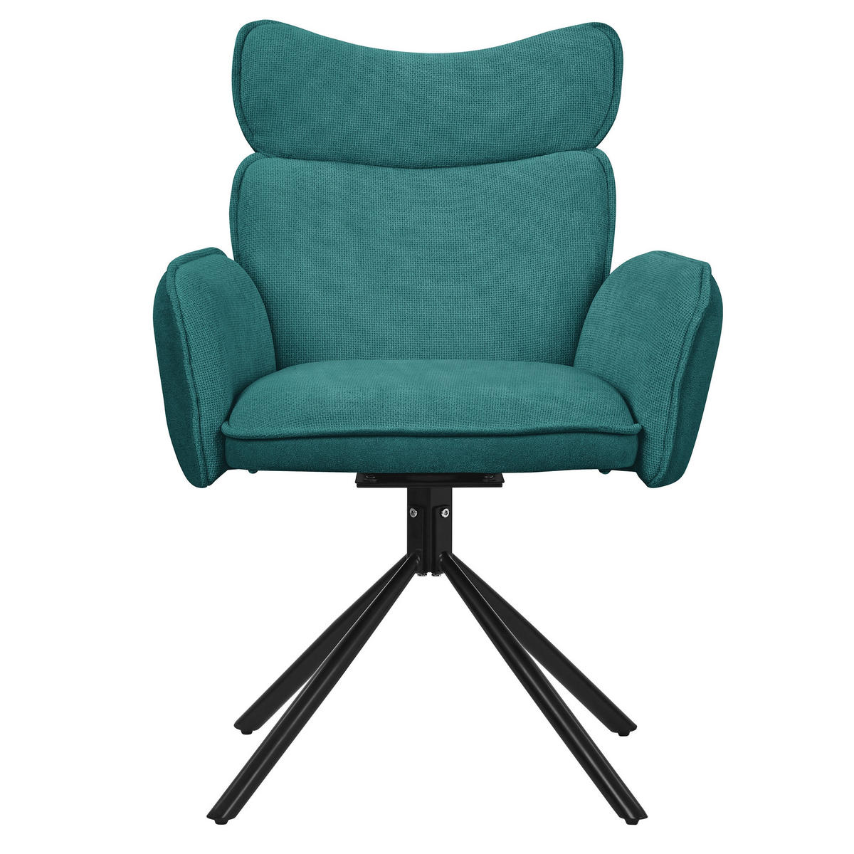 ESSZIMMERSTÜHLE 4er Set drehbar Petrol mit Stoffbezug - Petrol/Schwarz, Textil/Metall (63/89/68cm) - ML-DESIGN