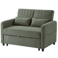 SCHLAFSOFA DE-35343 ausziehbar und 3-fach verstellbar Hellgrün - Hellgrün, Metall (77/82.5/114cm) - ComfortXL