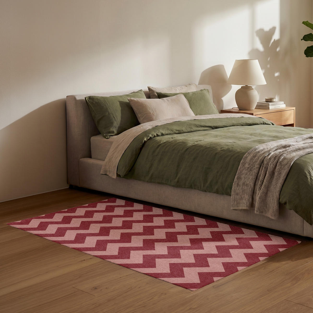 TEPPICH - Zickzack - Streifen - Muster - Rot - 150x90 cm - Rot, Kunststoff/Textil (150/0.4cm) - OnlyWow