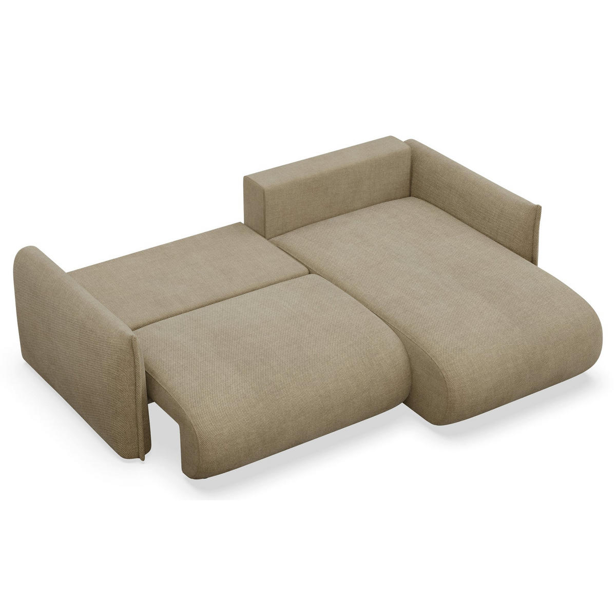 ROHOVÁ SEDAČKA Cushi béžová žinylka - černá/béžová, textil/plast (183/252cm) - Selsey