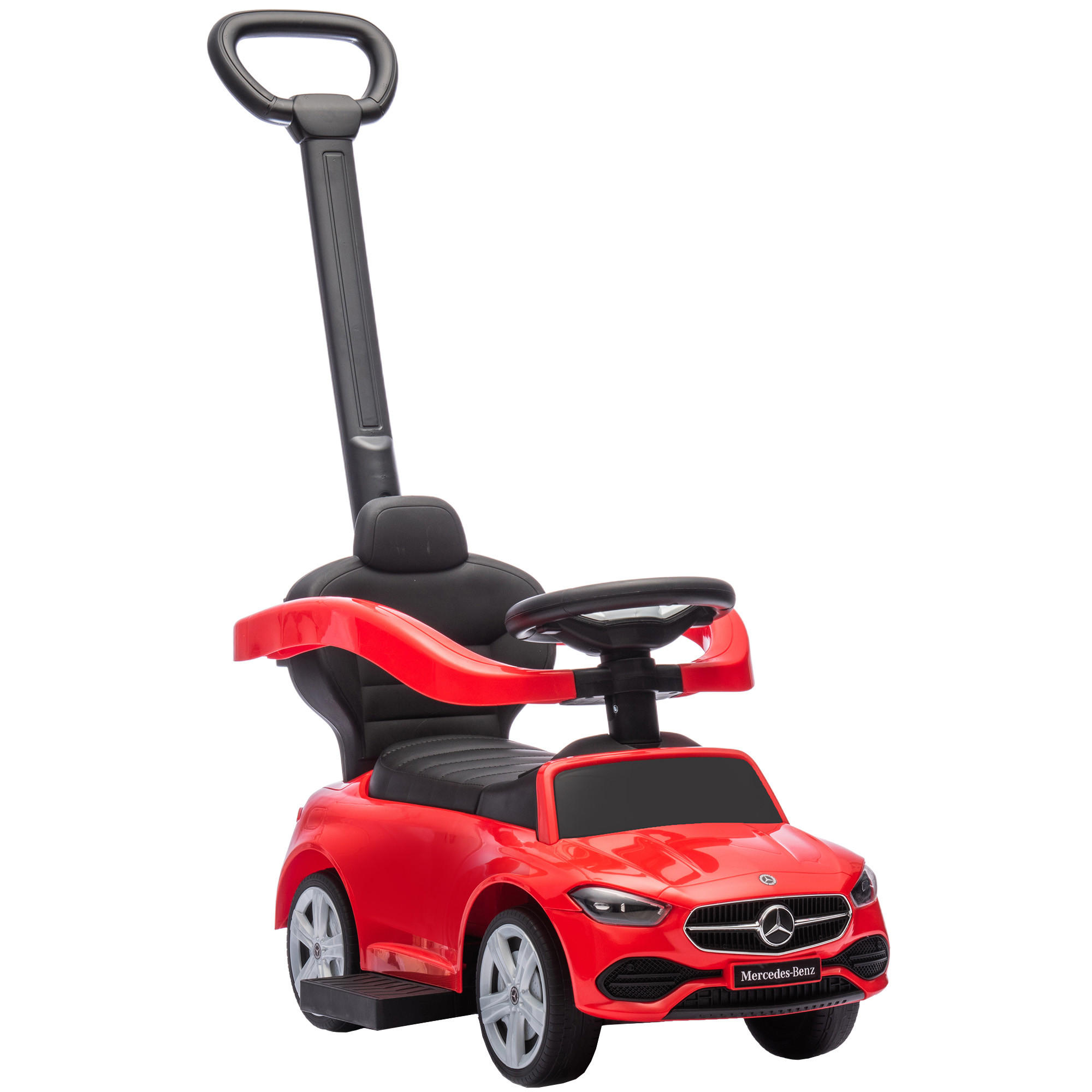 RUTSCHFAHRZEUG DE-16978 2-in-1 mit Schiebegriff und Hupe Schwarz - Rot, Kunststoff (91/40/83cm) - ComfortXL