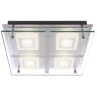 LED DECKENLEUCHTE Daniele Chrom Silber - Silberfarben, Glas (28.5/28.5/7.5cm) - Globo Lighting