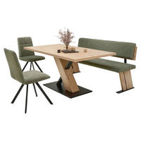 ESSGRUPPE Modern Dolorita 1 für 5 Personen Dekor Artisan Eiche/Grün - Eiche Artisan/Grün, Kunststoff (140/87/60cm) - 58aufmkessel