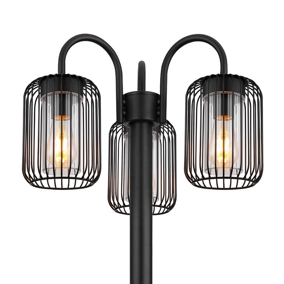 STEHLEUCHTE ADELHEID Edelstahl Schwarz - Schwarz, Metall (48.5/48.5/180cm) - Globo Lighting