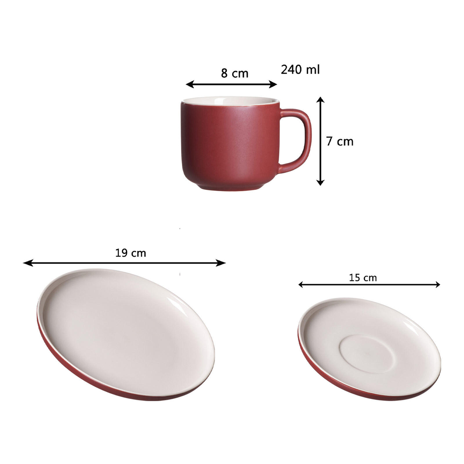 KAFFEESERVICE Jasper beere 12er Set - Beere, Keramik (1/1/1cm) - Ritzenhoff Breker