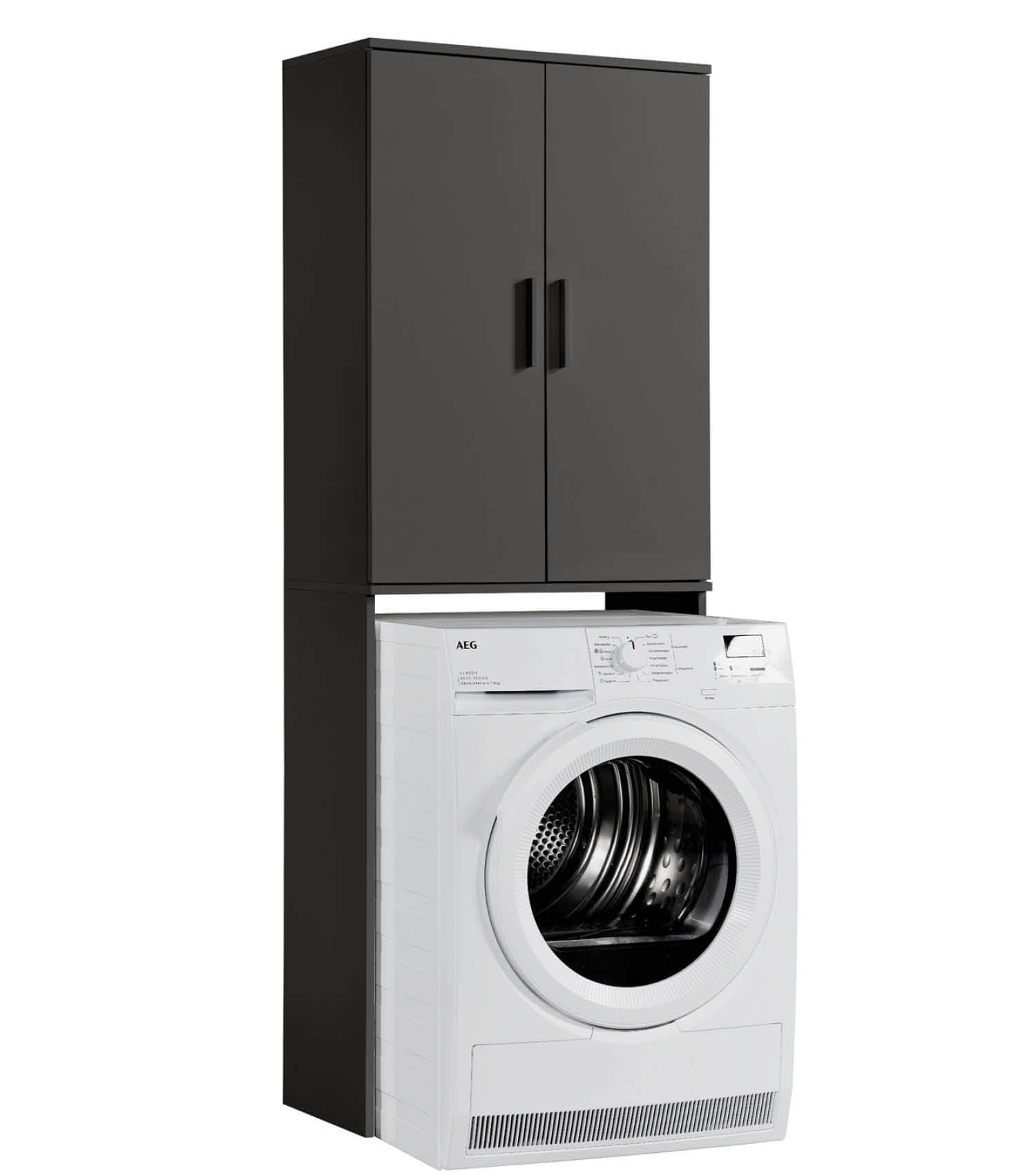 Mokebo Waschmaschinenschrank Schwarz 65x180x34 cm
