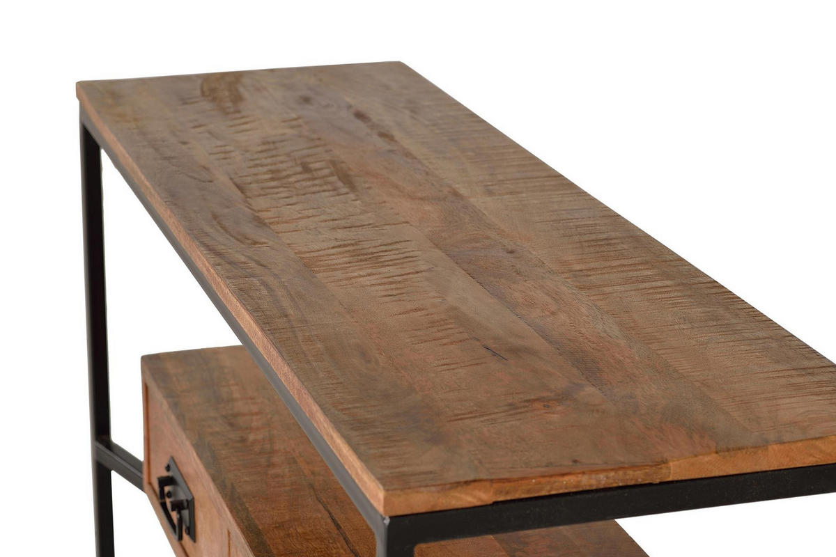 KONSOLE im Industriestil aus Mangoholz und Metallelementen - Braun, Holz (110/78/35cm) - Giner y Colomer