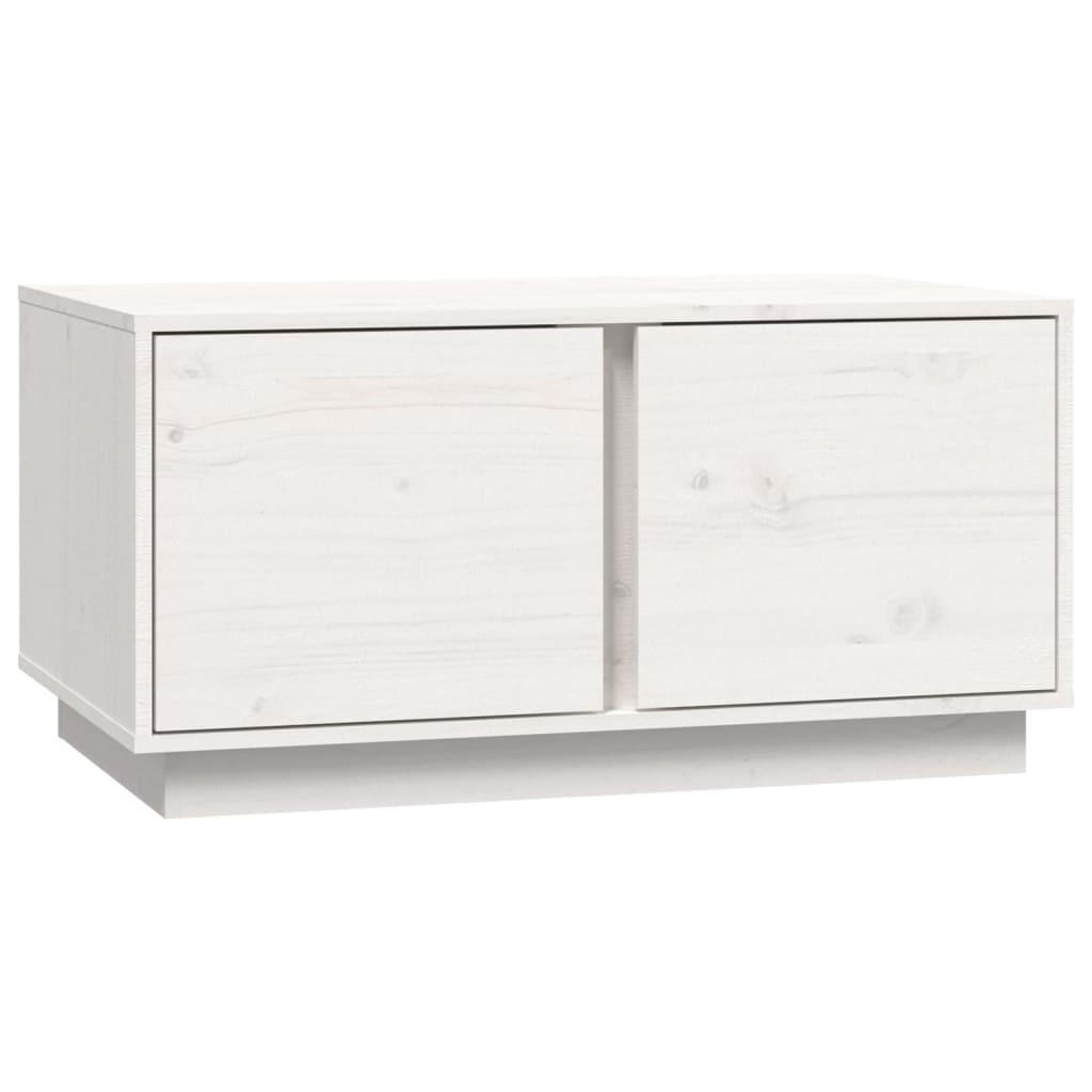 COUCHTISCH Weiß 80x50x40 cm Massivholz Kiefer - Weiß, Holz (80/50/40cm) - furnicato
