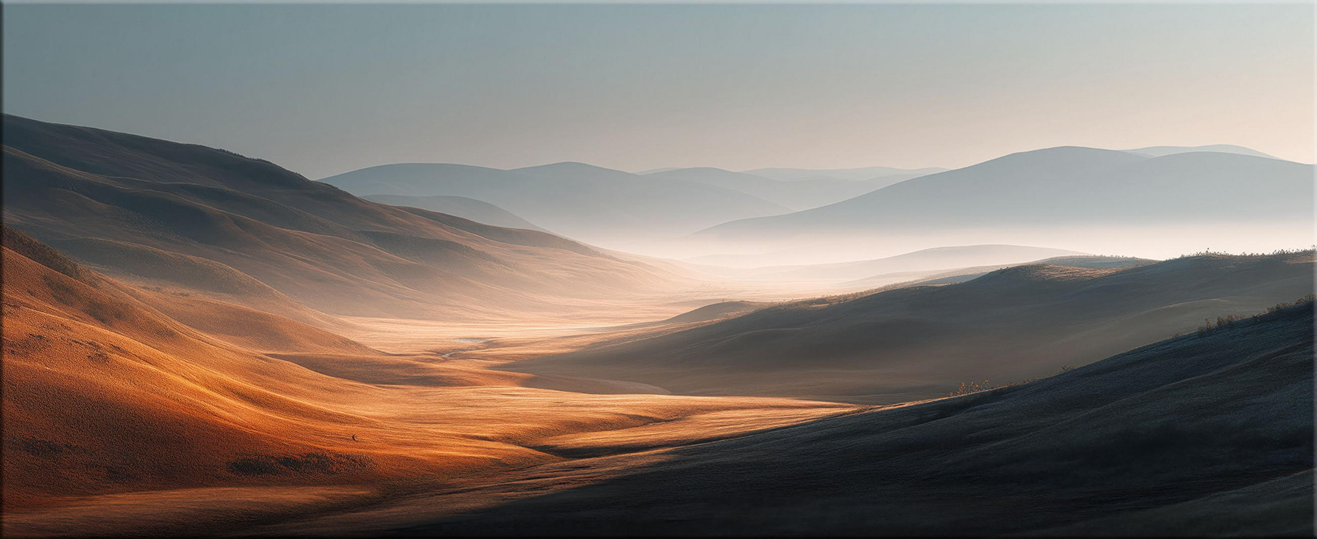 GLASBILD 125x50 cm Landschaft minimalistisch - Beige, Glas (125/50cm) - artissimo