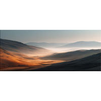 GLASBILD 125x50 cm Landschaft minimalistisch - Beige, Glas (125/50cm) - artissimo