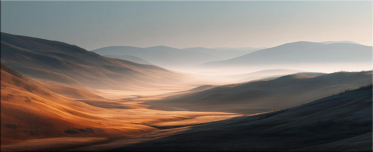 GLASBILD 125x50 cm Landschaft minimalistisch - Beige, Glas (125/50cm) - artissimo