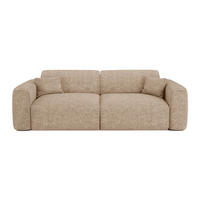 SCHLAFSOFA GERADE Texturierter Samt Taupe 240cm - Taupe, Textil (240/73/97cm) - Sia Home