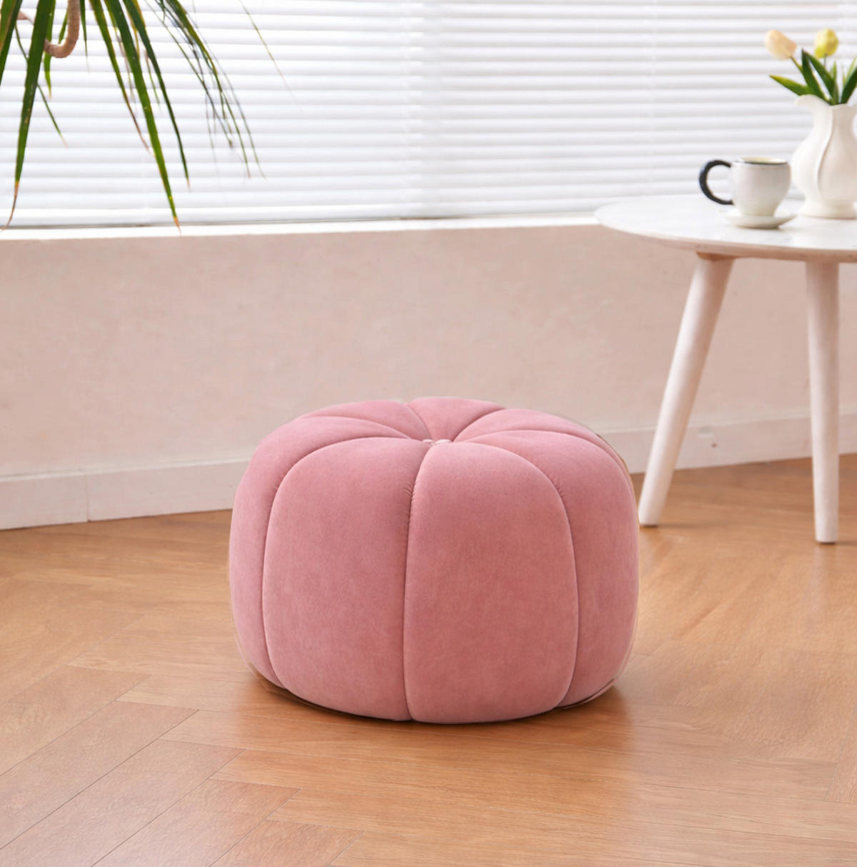 POUF Samt Rosa - Rosa, Textil (50/38/50cm) - Nordlys