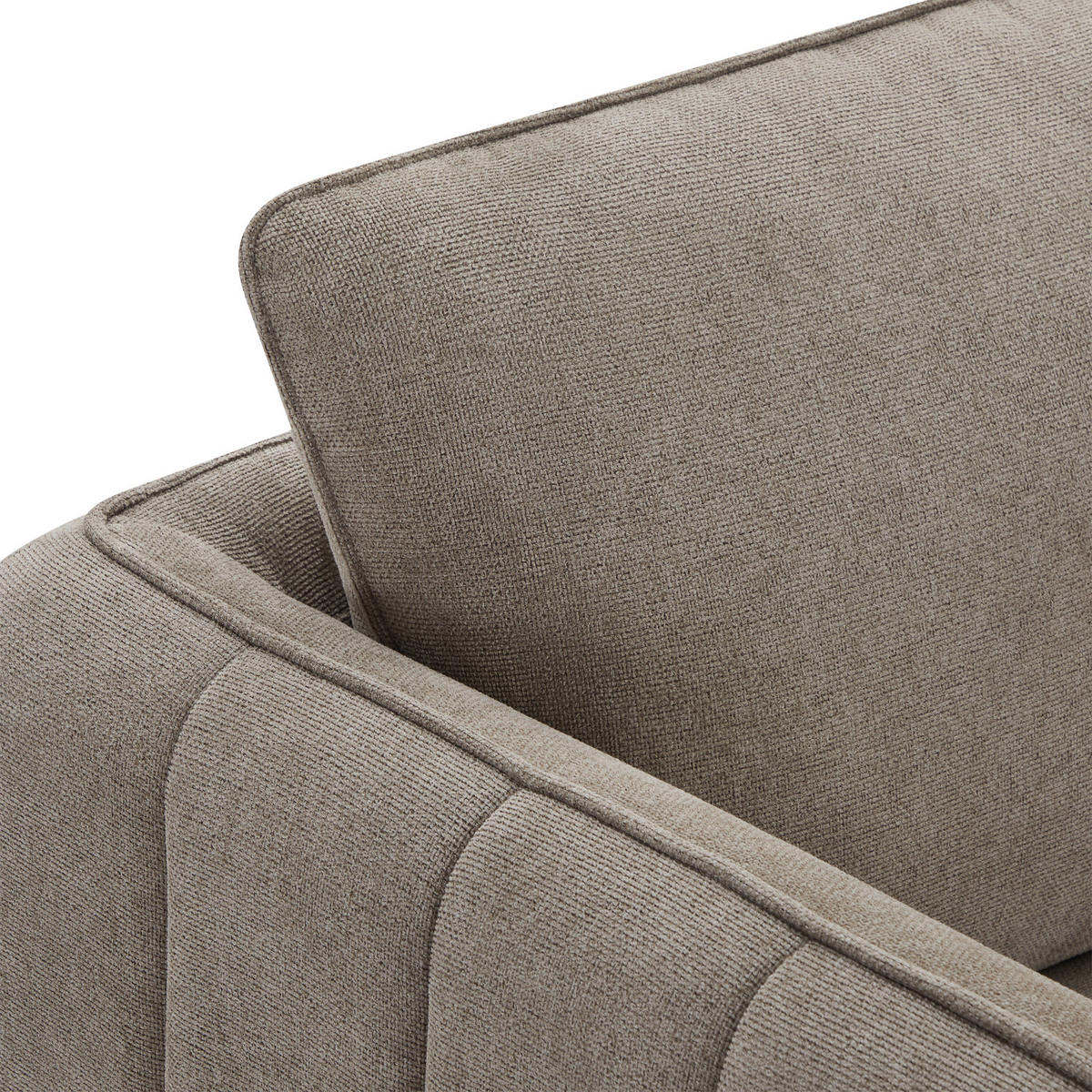 ZWEISITZER-SOFA Webstoff Beige - Beige/Schwarz, Textil/Metall (158/85/85cm) - Furnhouse