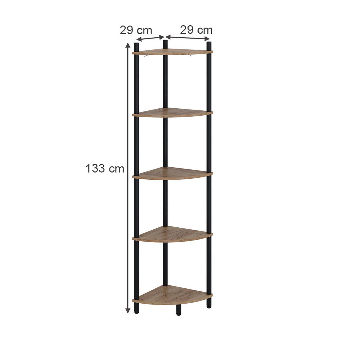 ROHOVÁ POLICE Bivio Zlatý dub power/antracit - medově dubová, kompozitní dřevo (29/133/29cm) - Vicco