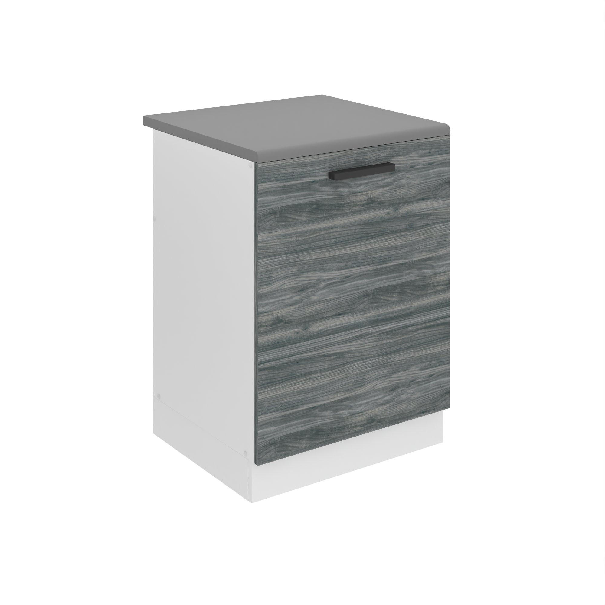 SPÜLENUNTERSCHRANK 60 cm SDZ, mit Arbeitsplatte, mit 1 Tür, Glamour Wood - Hellgrau, Holz (60/85/51.6cm) - B BELINI GROUP