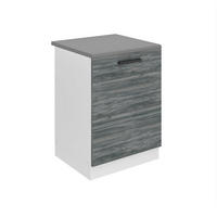 SPÜLENUNTERSCHRANK 60 cm SDZ, mit Arbeitsplatte, mit 1 Tür, Glamour Wood - Hellgrau, Holz (60/85/51.6cm) - B BELINI GROUP