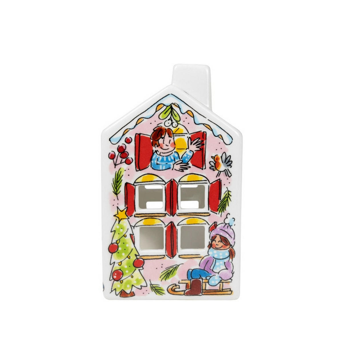 TEELICHTHALTER Weihnachten in Bunt - 14,5cm - Multicolor, Keramik (8.5/14.5/8.3cm) - Blond Amsterdam