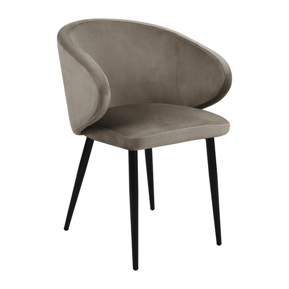 ESSZIMMERSTÜHLE AUDREY (2er Set) - Taupe/Schwarz, Textil/Metall (57/77/56cm) - SVITA