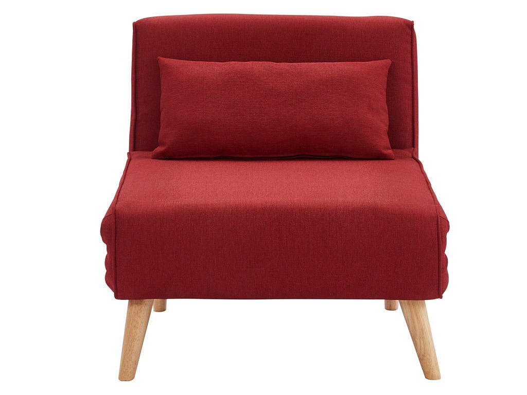 SCHLAFSESSEL - 1 Person - Stoff - Rot - - Rot, Textil (74/75/78cm) - Vente-Unique