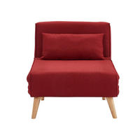 SCHLAFSESSEL - 1 Person - Stoff - Rot - - Rot, Textil (74/75/78cm) - Vente-Unique