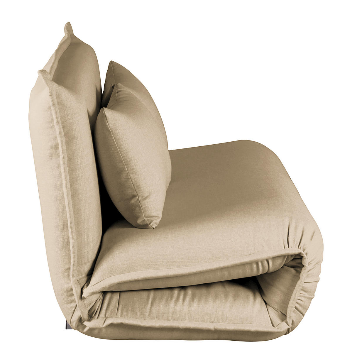 SCHLAFSOFA - Creme, Textil/Metall (150/75/85cm) - home24