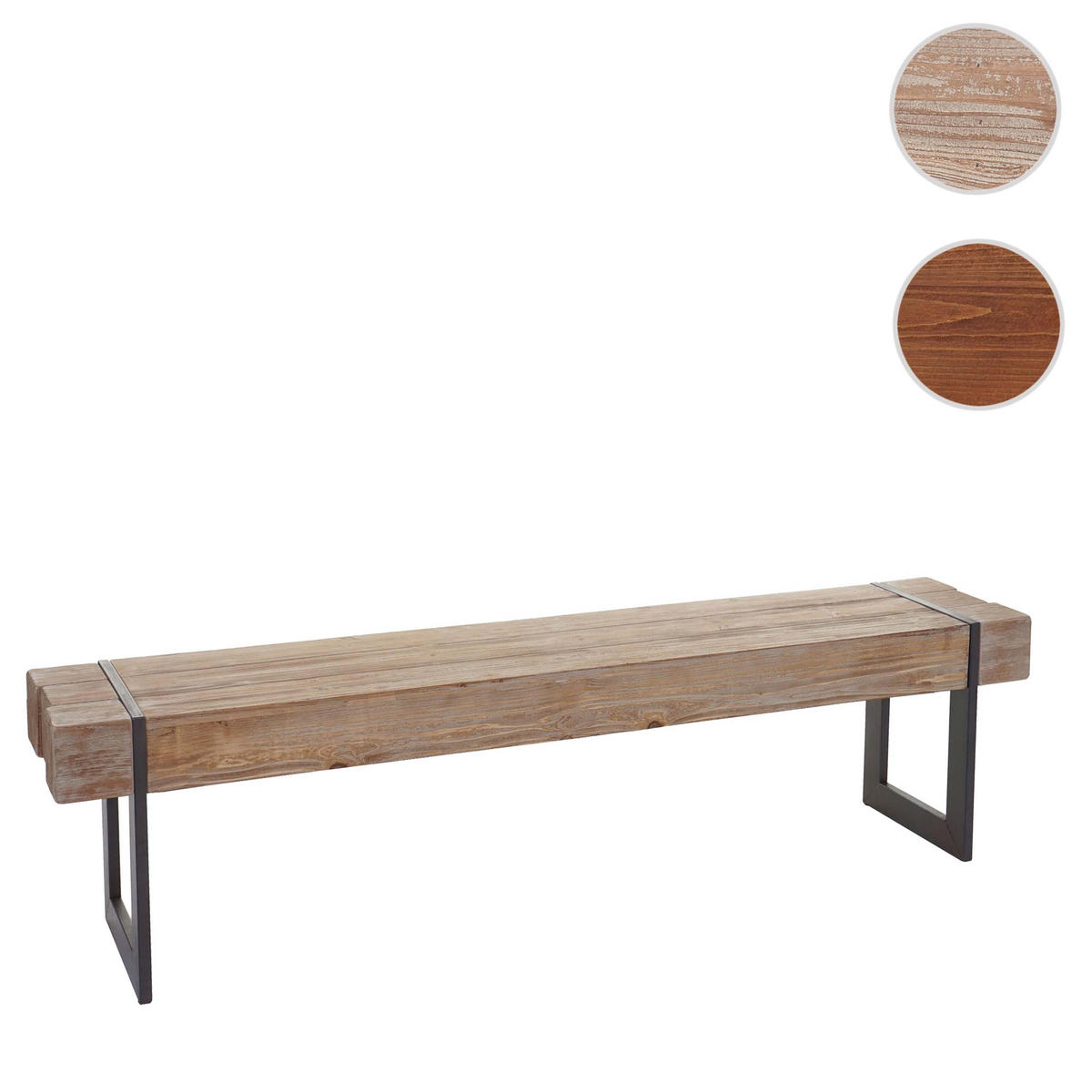 SITZBANK Braun, Schwarz - Schwarz/Braun, Holz (180/45/34cm) - MCW
