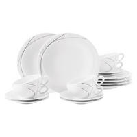 TEESERVICE Trio Highline schwarz-weiß 18er Set - Schwarz/Weiß, Keramik (1/1/1cm) - Seltmann Weiden