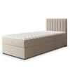 BOXBETT BRESEL 100 100x200 cm mit Matratze und Topper, H2+H3 - Beige - Beige, Holz (100/200cm) - MASSENO