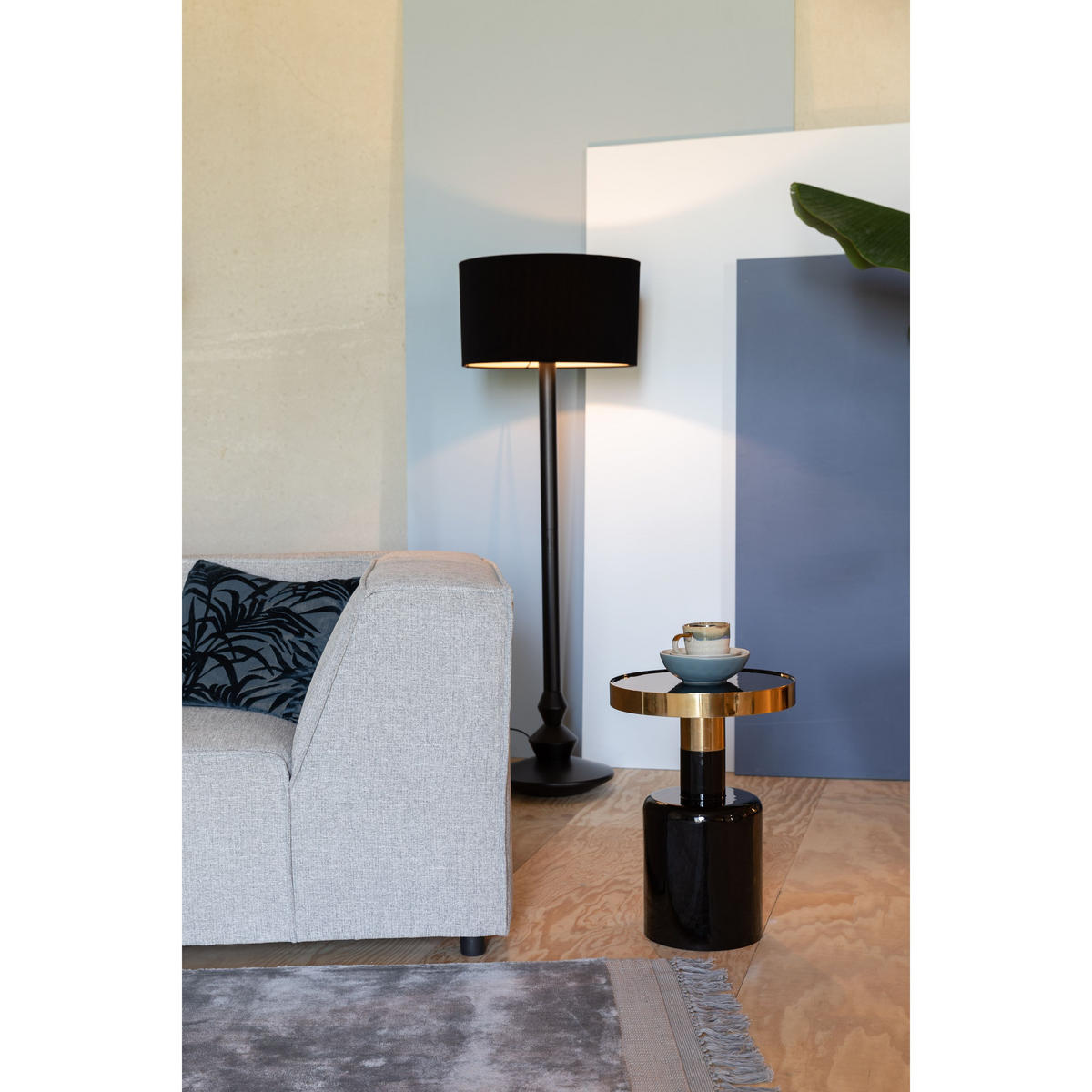 BEISTELLTISCH Glam Rund 36 cm Schwarz/ Gold - Schwarz, Metall (36/36/51cm) - Zuiver