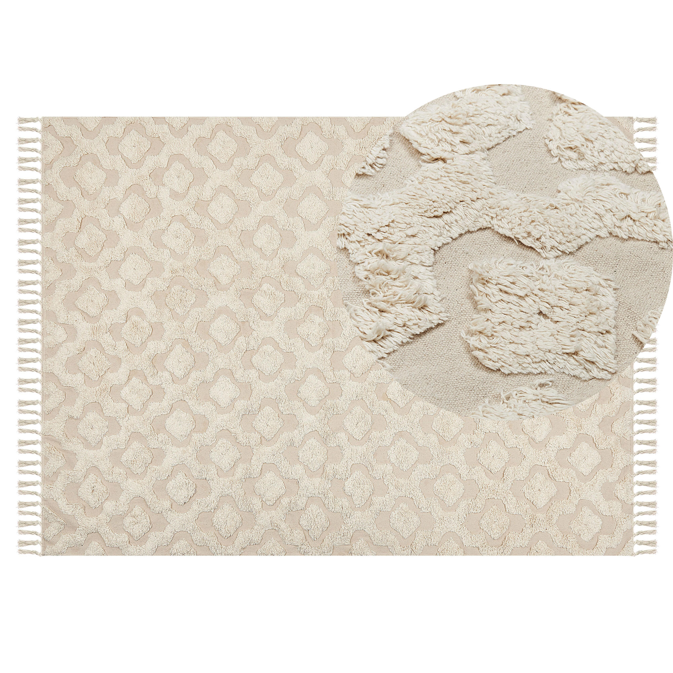 KURZFLOR-TEPPICH Aksaray 200/140 cm - Beige, Textil (140/200cm) - Beliani