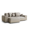 ECKSOFA MIT SCHLAFFUNKTION Solo Beige Webstoff - Beige/Schwarz, Holz/Holzwerkstoff (255/168cm) - Maison de Reve
