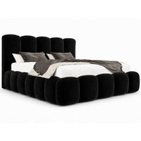 POLSTERBETT TEDDY 120x200 cm in Schwarz, gepolstertes Kopfteil, Lattenrost, Bettkasten, Velvet-Stoff - Schwarz, Holz/Textil (120/200cm) - EMLAR Home