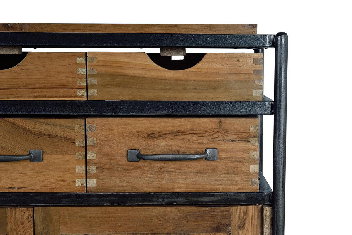 SIDEBOARD aus Teak- und Mangoholz und braunem Metall - Braun, Holz (40/110/140cm) - Giner y Colomer