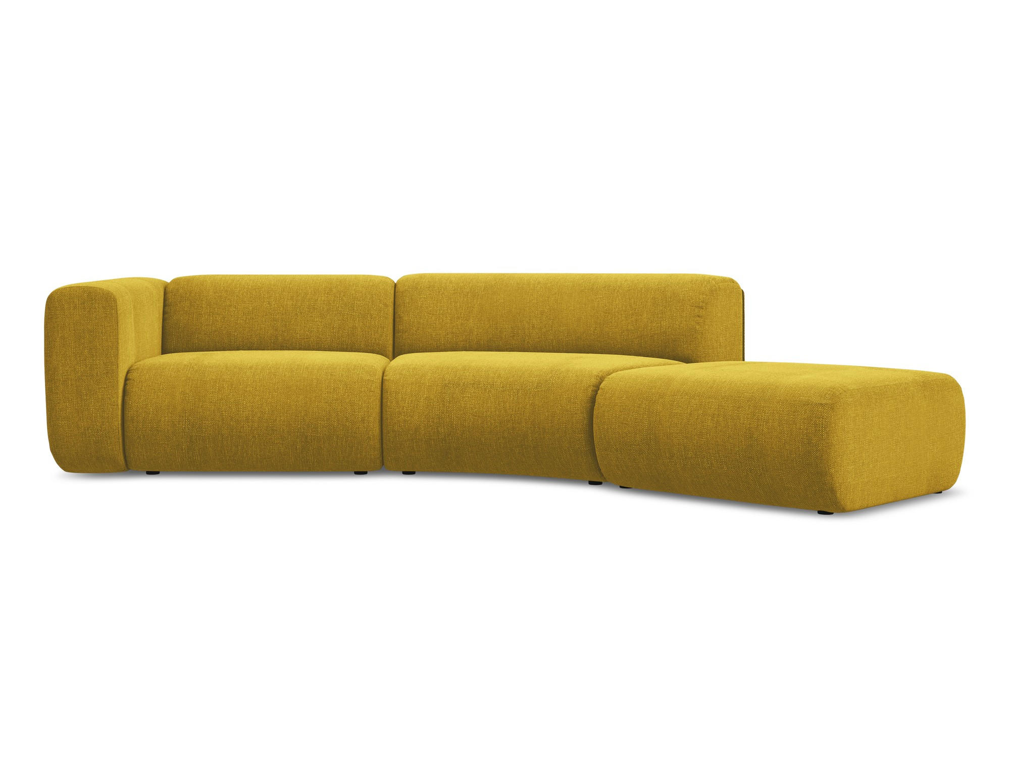 4-SITZER-SOFA Chenille Stoff Gelb - Currygelb/Gelb, Kunststoff/Textil (335/70/166cm) - Makamii
