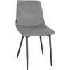 STUHL Samt grau - Schwarz/Grau, Textil/Metall (45/83/57cm) - CLP