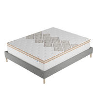 BETT und MATRATZE - 180 x 200 cm - Taschenfederkern - 28cm dick - Grau, Naturmaterialien/Eichenholz (180/200cm) - November Sleep