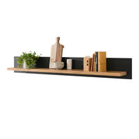 WANDBOARD grau, Eiche Wotan, Landhaus 150 x 20 cm, Wandregal mit breitem Regalboden - Eiche Wotan/Grau, Holzwerkstoff (150/20/20cm) - Furn.Design
