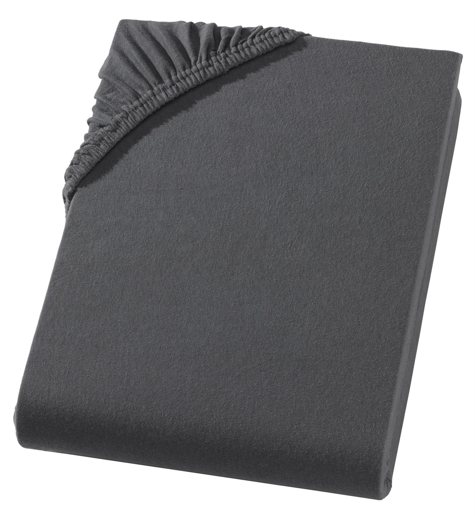 SPANNBETTLAKEN Boxspringbett Jersey 180x200 180x220 200x200 200x200, Wasserbett Bettlaken aus 100% Baumwolle - Anthrazit, Textil (200/220cm) - Carpe Sonno