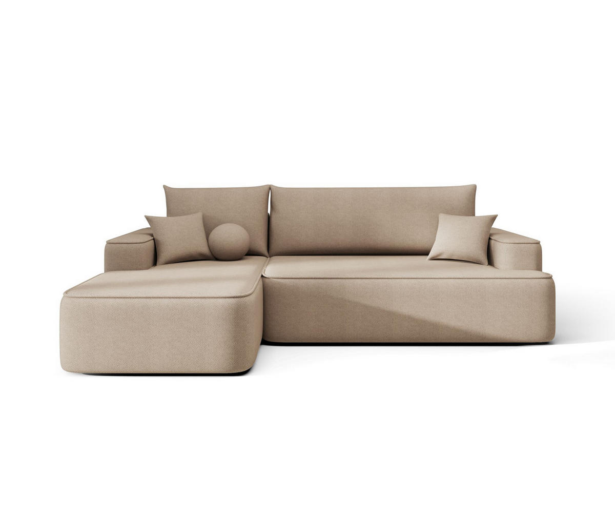 ECKSOFA mit Schlaffunktion FIGO Curio 15 Links - Beige, Textil (250/150cm) - Bedante