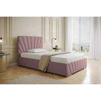 POLSTERBETT Ray 120 x 200 cm mit Bettkasten und Lattenrost Taschenfederkernmatratze mit Kokos 21cm- grau - Rosa, Holz (120/200cm) - Homesy